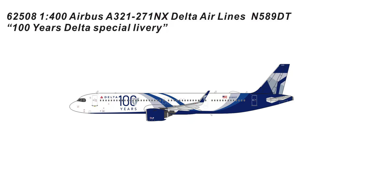 デルタ航空 A321neo N589DT 1/400 NG Model Delta Air Lines A321neo special paint for the 100th