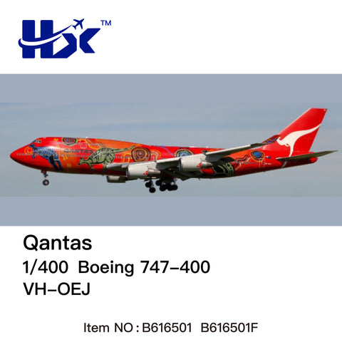 ＜予約＞HX Models カンタス航空 747-400 VH-OEJ 1/400 B616501F(フラップダウン版)