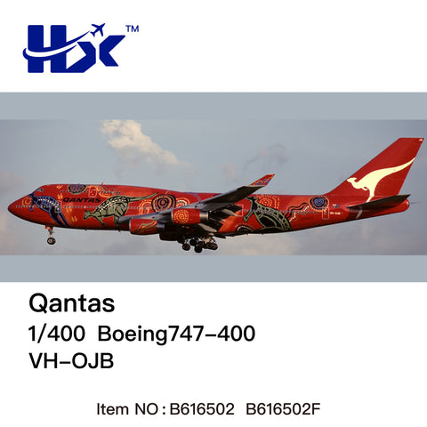 ＜予約＞HX Models カンタス航空 747-400 VH-OJB 1/400 B616502F(フラップダウン版)