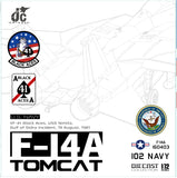 Jcwings アメリカ海軍 F-14A 第41戦闘攻撃飛行隊 Black Aces USS Nimitz シドラ湾事件 1981年 1/72 JCW-72-F14-017