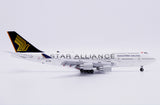＜予約＞Jcwings シンガポール航空 747-400 9V-SPP スターアライアンス塗装 1/400 XX40701A(フラップダウン版) Jcwings