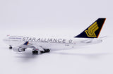 ＜予約＞Jcwings シンガポール航空 747-400 9V-SPP スターアライアンス塗装 1/400 XX40701A(フラップダウン版) Jcwings